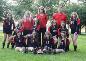 Photo by Phil Dickens/Dickens Studio The Sullivan varsity volleyball team will commence its season on August 29 against Windsor, before opening at home the following Tuesday against inter-county rival Okaw Valley. Members of the varsity team are: Front (left to right): Kailyn Boyer, Christina Brown, Emily Neuhauser, and Maggie Plank. Middle: Nicola Grohler, Brittin Boyer, Alex Love, and Tori Floyd. Back: Karley Hamm, Coach Emily Sanders, Coach Heather Lindenmeyer, Coach Erik Van Pelt, and Haylie Payton. For this photo, visit www.dickensstudio.com