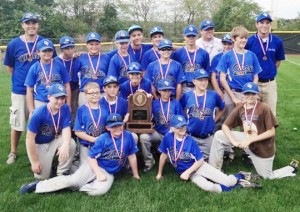 Submitted Pictured is the OVMS baseball team with their third place trophy at the IESA State Tournament Saturday in East Peoria.