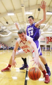 Photo by RR Best Colton Yeakley tries to keep control of the ball Friday against Arcola.