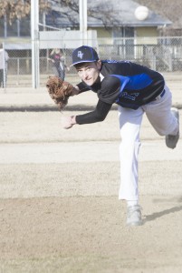 Photo by Keith Stewart Devon Still racked up 11 strikeouts against Central A&M Monday evening and was relieved after throwing 100 pitches in the still cool spring temps.