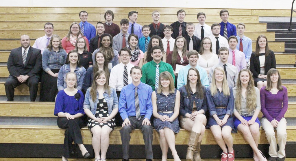 Submitted Sullivan National Honor Society Pictured is the ‘13-’14 SHS National Honor Society which recently inducted new members. First row, left to right: Rachel Stutzman, Alex Davison, Liam Bechtold, Emily Neuhauser, Brittin Boyer, Elissa Stewart, Maggie Plank, and April Shuman. Second row: Baylee Cohan, Christina Brown, Keaton Shumard, Dakota Clayton, Dylan Hart, and Drew Harris. Third row: Sponsor John Bertetto, Haylie Payton, Emmalee Hortenstine, Charlie Emel (new), Tori Floyd, Carlin Nuzzo (new), Liz Inman (new), Emily Stutzman (new), Alex Harvey,  and sponsor Jamie Woodcock. Fourth row: Zac Mayberry, Alyssa Klukis, Shawn Cody, Zane Uphoff (new), Ross Metzger (new), Ryan Baker (new), Adam White (new), Evan Barker (new), and Brent Mauck. Fifth row: Patrick Hogan, Ethan Lehman, Adam Davis, Travis Hanson, Layne McMahon, Dale Corbin, and Keegan Kruckeberg. Not Pictured: Mollie Bowman