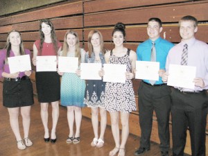 Submitted WHS Presidential Scholars Windsor High School announced their Presidential Scholars at their Honors Banquet Wednesday, May 7th.  Those receiving the awards are pictured (L to R):  Olivia Williamson, Kathryn Hostetter, Courtney Fallert, Jessica Dodd, Sarah Hostetter, Hayden Cole, and Spencer Blackburn.