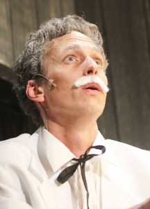 Photo by Keith Stewart Josh Houghton, as Mark Twain, looks up at the stars during the Little Theatre’s latest performance of “Big River”.