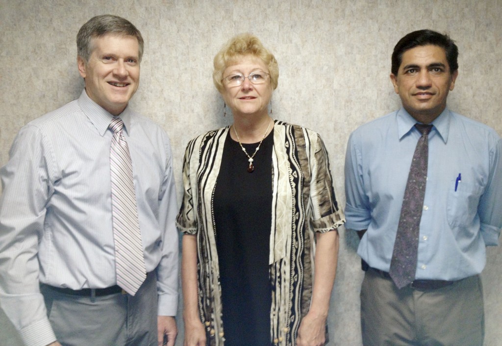 Submitted Dallmier Returns to Sullivan Family Care Dr. Glen Dust (left) and Dr. Faisal Bukhari (right) of Sullivan Family Care are welcoming Shirley Dallmier, P.A-C (center) to the active medical staff. Dallmier began practicing July 15 and is actively accepting new patients.  Dallmier graduated from St. Louis University and went on to obtain her master’s degree from the University of Nebraska. After practicing for 12 years in Sullivan, she continued working in internal medicine and family practice in Mt. Vernon. Returning home, Dallmier is anxious to reestablish providing family care in Sullivan. Call Sullivan Family Care at 217-728-7353 to schedule an appointment or request a new patient screening if not an established patient.