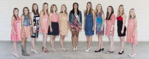 Photo by Doug Cottle Junior Miss Mo-Do Contestants The Junior Miss Moultrie-Douglas pageant will be held Monday, July 7 at 7 p.m. in Arthur. This year’s pageant contestants are, from left to right: Natalie Lambdin, Lovington; Lexie Jaeger, Arcola; Sydney Hoel, Tuscola; Abigail Hopkins, Camargo; Kayla Hodge, Arthur; Gracie Hammer, Atwood; 2013 Jr Miss Mo-Do Amaya Abernathy, Arcola; Brandi Reinhart, Tuscola; Sabrina Alcorn, Tuscola; Allison Powell, Lovington; Moranda Matheson, Bethany; Julia Kerkhoff, Tuscola. Not pictured is Edith Mora, Arcola.