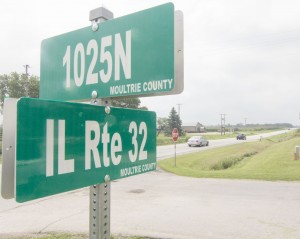 Photo by Keith Stewart The new style of rural reference and street name signs, as seen at the intersection of Rt. 32 and the entrance to Bo Wood, includes mixed case as opposed to the now outdated all uppercase lettering.