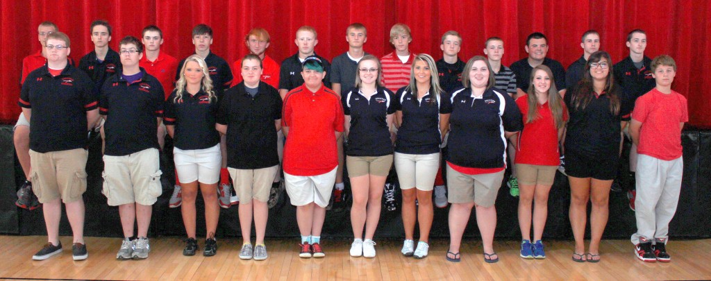 Photo by RR Best Pictured, front row, left to right, are: Joey Davison,Luke Delong,Alexis Matlock,Hannah Elzy,Sammie Wood, Jessica Yantis, Ariel Heppe, Beretta Phelps, Grace Yantis, Dani Boyer, and Justin Root. Back row: Lake Atchison, Cody Johnson, Bretton Crouse, Gavin Harlin, Kent Taber, Kenneth Farley, Adam White, Eric Keller, Tom Schibur, Andrew Matlock, Ben Berner, Jacob Cameron, and Liam Bechtold.