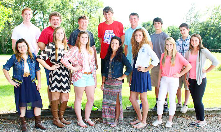 Submitted OV Homecoming Court Pictured is this year’s Okaw Valley homecoming court, from front to back, left to right: Kaylee Thomas & Nick Tipsword (Junior Attendants), Hayley Carlson & Isaac Vanderlaan , Caity Ohm & Justin Vander Burgh, Paige Harlin & Devon Still, Amanda McClain & Joe Jeffers (all Senior Court), Brianna Creviston & Keith Bone (Sophomore Attendants), Natalie Jeffers & Dylan Holt (Freshman Attendants).