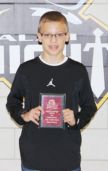 Photo by Sally McCarthy ALAH XC Award The Arthur-Lovington/Atwood-Hammond cross country team held their awards’ banquet earlier this year following the conclusion of their season. Pictured is Logan Hall - most varsity points