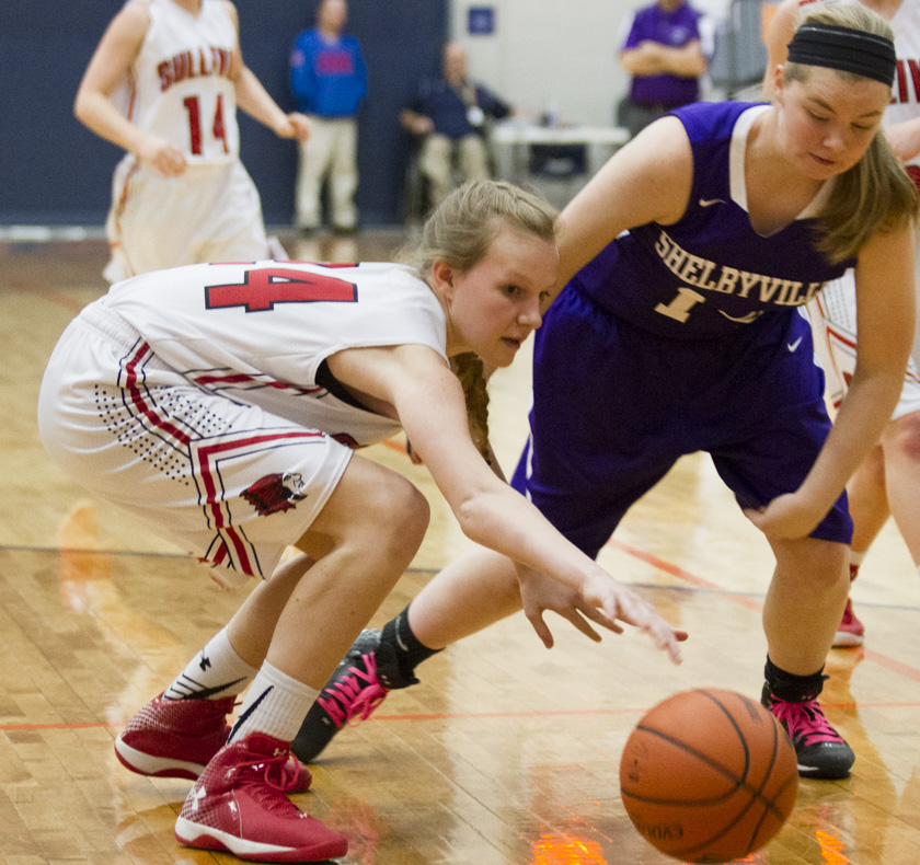 Photo by Keith Stewart Chloe Riley scrambles for a loose ball.