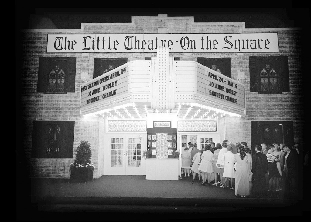 Photo by David Mobley/Courtesy of Booth Library Special Collections, Eastern Illinois University. Pictured is the Little Theatre on the Square in April 1973. The  first show was “Goodbye Charlie,” starring JoAnne Worley.