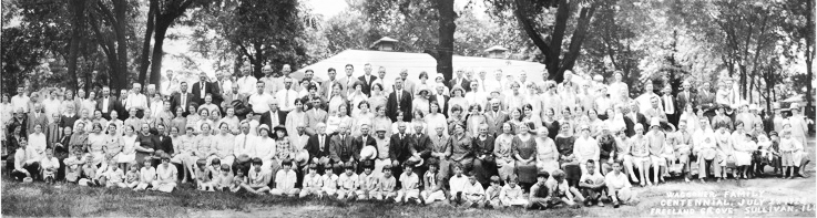 Submitted Pictured is a photo from 1928 in what was then called Freeland’s Grove (near present day Wyman Park) of the Waggoner family reunion. The family goes back as far as 1828, making it one of the first to settle in Moultrie County. After more than 80 years after their last, the family plans to reunite in Sullivan next month, but is still trying to get the word out to family members.