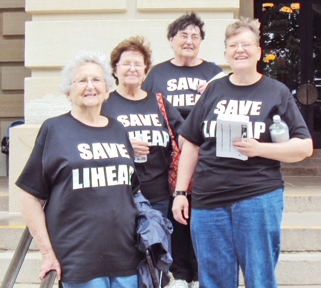 Submitted Pictured, from left to right, are area residents who attended a rally on LIHEAP funding: Jean Landers, Shirley Cochran, Nylene Hughes, and Deb Groendal, Mid IL Senior Service Executive Director.