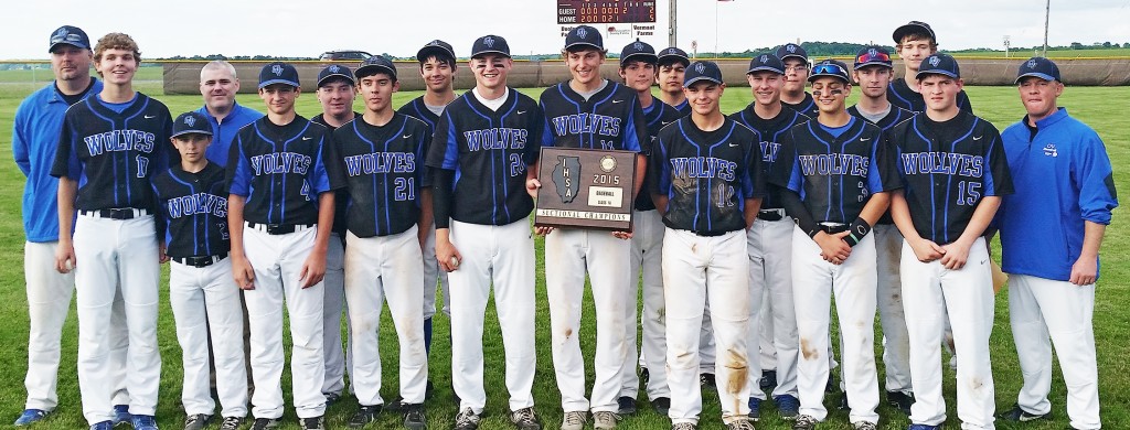 Photo provided by Jennifer Fruchtl Make no mistakes about it, that isn’t a regional title, but instead the first ever sectional title for the Okaw Valley baseball team following their 5-2 win over Blue Ridge Monday in LeRoy.