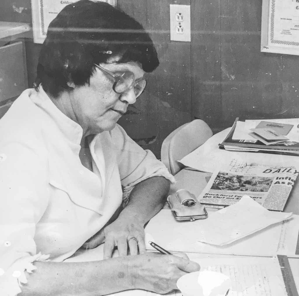 Photo Courtesy the News•Progress Archives Pictured is Pauline Briney working inside the former Moultrie County News offices. Briney was not only an avid writer and reporter for area newspapers but also a serious public servant that always strove to represent Findlay.