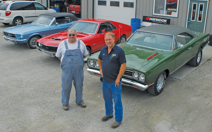 Photo by Mike Brothers Cruise night on the Square A 35 year tradition comes to the square in Sullivan at 4 p.m. Saturday, Sept. 5. Cruisers from the Sullivan Street Machine Association such as Joe Scribner’s 1969 Plymouth GTX (right) and Rick Montague’s 1970 AMX will be leading the way. Far left is Joann Pratt’s 1966 Mustang, a potential cruiser. Cars, trucks, motorcycles and antique rides are welcome with a cash prize awarded most active cruiser. Shovelhead will provide live music. The AmBucs of Sullivan sponsored the event which first came to the square 10 years ago. Free popcorn from the Sullivan Boy Scouts and entertainment for the kids as well as more than $600 in door prizes will be given away. A trophy for spectator’s choice is awarded and a chance for everyone to see some cool rides cruising the streets of Sullivan.