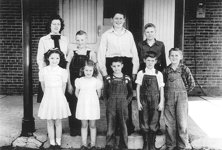 Moultrie Moment of the Week                                                    Pictured above are students from Dry Ridge School (Lowe Township) in the mid 1940’s Front row, left to right: Janice Maycroft, Unknown, Dale Maycroft, Unknown, Richard Pankey. Back row, left to right: Teacher, Lorraine Steck, Wayne Mayfield, Unknown, Herbert Lee Rigg. Please submit photos to the News Progress for future consideration. Originals will be saved for return or forwarded to Moultrie County Historical Society. If you have any other information, please contact the Moultrie County Historical Society at 217-728- 4085.