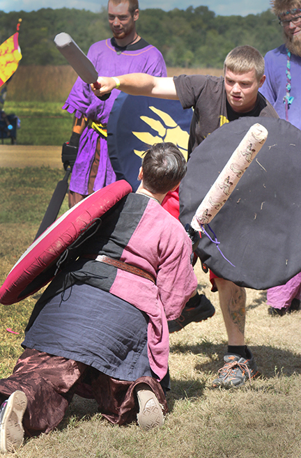 Photo by RR Best Battleground fights with foam protected weapons allow the medieval warriors to score points and advance to the next level much like popular video games.