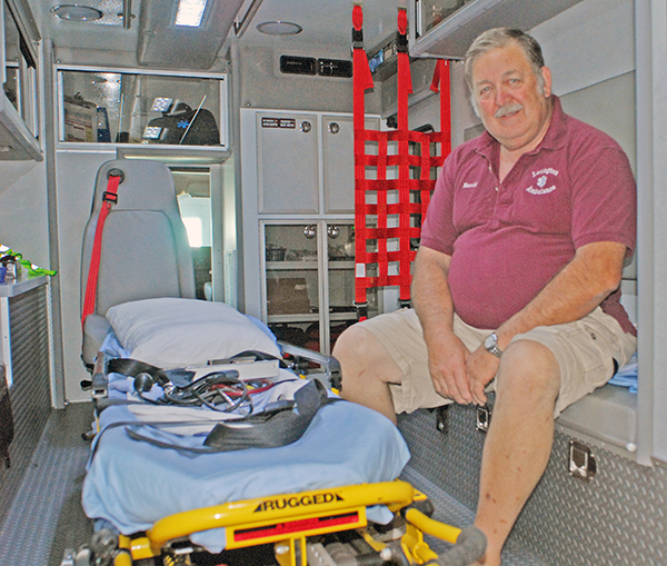 Photo by Mike Brothers Harold White of Lovington has spent the past 30 years inside an ambulance, but only been a passenger one time.