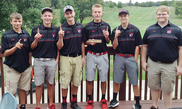 Photo Submitted Sullivan’s Golf Team Conference Champions pictured left to right: Leighton Burcham, Caden Ellis, Adam White, Eric Keller, Tommy Schibur, Joey Davison.