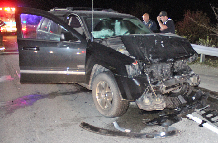 Photo by RR Best Early Morning Crash At about 1 a.m. Sunday morning the Moultrie County Sheriff’s Dept. was called to a rear end crash at the bridge construction site over Lake Shelbyville on Route 32, south of Sullivan. The Jeep pictured was driven by Sara Szachnitowski, who was charged with driving under the influence. A passenger in her vehicle was transported to a local hospital by Sullivan Ambulance Service. 