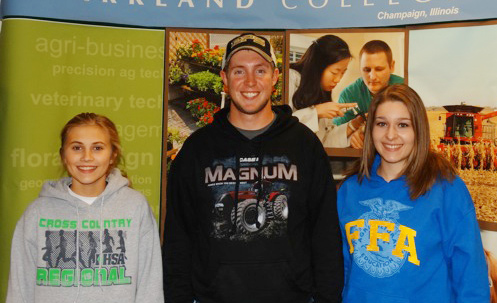 Photo Submitted Agronomy: Three ALAH FFA members competed in the Section 17 Agronomy CDE at Parkland College on November 10. Pictured are FFA members Makenna Green, Josiah Kinert, and Taylor Powell.