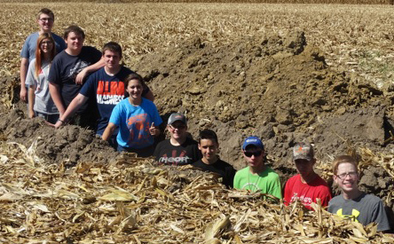 Photo Submitted  Soil: Pictured are ALAH FFA members in a soil judging pit. From left to right: Zane Crist, Madison Klay, Damian Root, Lucas Eastin, Janette Comstock, Bri Smith, Keegan Morfey, Kyle DeHart, Brad Miller, and Colton Romine. 