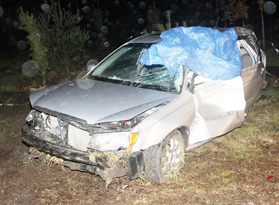 Photo by Lynn Reed Single Car Crash Kills Driver A Newman man was killed in a single vehicle accident near Gays. At 11:44 p.m. Monday, December 14. The Moultrie County Sheriff’s Office was notified by Coles County Emergency Communications (CECOM) of a single vehicle crash on Illinois Route 16 near Gays.  The driver, James V Dodge 54 of Newman was killed in the crash when his vehicle struck two large wood poles that held a road sign.  Moultrie County Coroner Lynn Reed pronounced Dodge deceased at 12:08 a.m.  The cause of the crash is under investigation by the Moultrie County Sheriff’s Office and the Moultrie County Coroner’s Office.