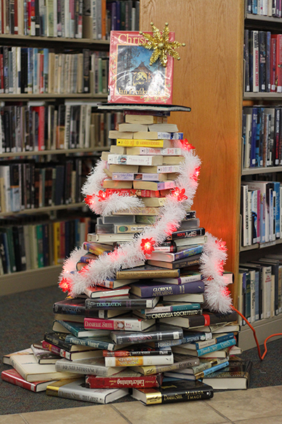 Photo by Darian Hays The Lovington library has taken Christmas to a new level with their unique book Christmas tree now on display at the library.