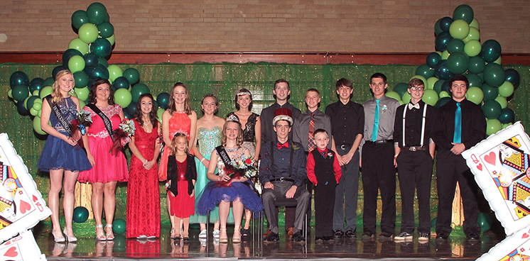 Photo furnished Windsor Homecoming Royalty Windsor High School held its 2015 homecoming dance December 12.   The theme this year was Adventures in Wonderland. Homecoming Royalty: Front Row:  Crown Bearer Ellyn Boyer, 2015 Homecoming Queen Kristen Morlen, 2015 Homecoming King Mitchell Haddock, and Crown Bearer Evan Pfeiffer. Back Row: Queen Candidates Mercedez Austin and Breana Wiltermood, Junior Class Attendant Kaitlyn Armes, Sophomore Class Attendant Mikayla Haddock, Freshmen Class Attendant Carson Cole, 2014 Homecoming Queen Taylor Higgins, 2014 Homecoming Attendant Uriah Jones, Freshman Class Attendant Beau Bennett, Sophomore Class Attendant Charles Farmer, Junior Class Attendant Travis Fox, King Candidates Todd Elliott and Tyler Kemper.