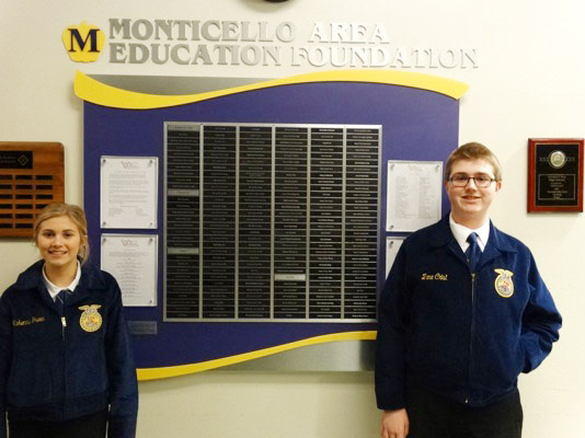 Photo Submitted Pictured above are ALAH FFA members Makenna Green and Zane Crist.