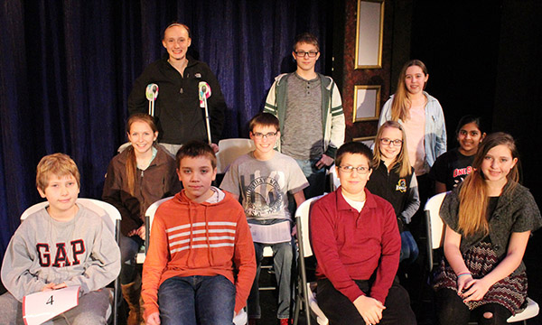 Photo by Mike Brothers Best Moultrie County Spellers: front from left: Zach Kursell, Alternate Brett Johnson, Carson Gillis, Sophie Floyd; second row: Natalie Lambdin, County Champion Reagan Crouse, Josie Hale, Aastha Patel; back row: Kenli Nettles, Robby LeCates and Alyssa Thompson.