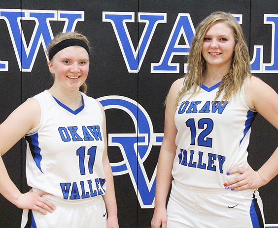 Photo by RR Best Honored OV seniors guard Gretchen Macklin and forward Devan Nave.