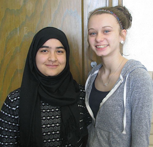 Photos furnished Windsor Students for February Mehria Khan has been named Windsor High School’s February Student of the Month.  Mehria currently a junior and is the daughter of Naik Muhammad and Noria Saadat, her host parents are Brian and Phyllis Brunner.  She is a foreign exchange student from Pakistan.   While here she is involved in Student Council, Scholastic Bowl, Spanish Club, Art Club, FFA, Physics Club, Pep Club, Band, and Softball.  Upon her return to Pakistan she will study Pre-Med. Hannah Morlen has been named Windsor Junior High School’s February Student of the Month.  Hannah is the daughter of Robert and Misty Reed.  She is currently in 8th grade and is involved in Cheerleading, Volleyball, Track, Scholastic Bowl, Class Secretary, Eco Team, and Team Quest.  She plans to one day be a Veterinarian. Pictured L to R:  Mehria Khan and Hannah Morlen