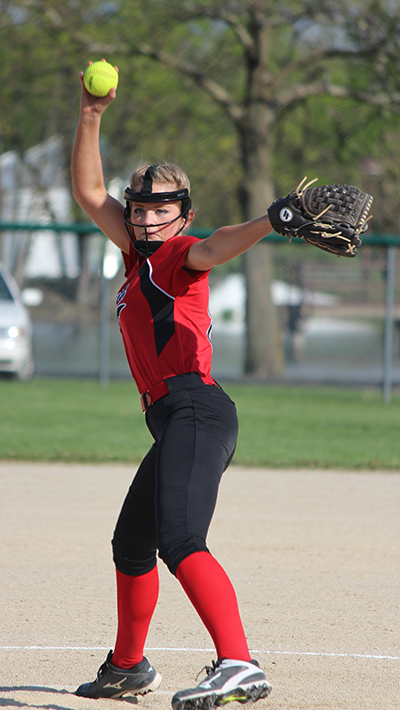 Photo by Darian Hays Lady Redskins face Meridian Madison Wall threw a very good game and kept the Lady Redskins in  the game, but fell to a very good Meridian team 6-1. Hitters faced an all-conference pitcher and didn’t have a great deal of success, but they kept battling until the end scoring one run and having the bases loaded in the 7th inning.  The JV game went a little better with a 5-1 win.  Abby Elzy pitched great.