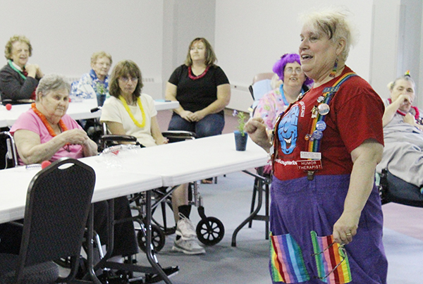 Photo By Mike Brothers Deb Joy Hart brought the WorldLaughterTour to Mason Point as part of National Nursing Home Week activities. 