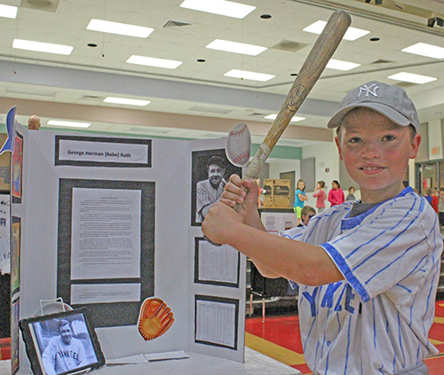 Photo by Mike Brothers Babe Ruth is ready to hit as Jake Stewart.