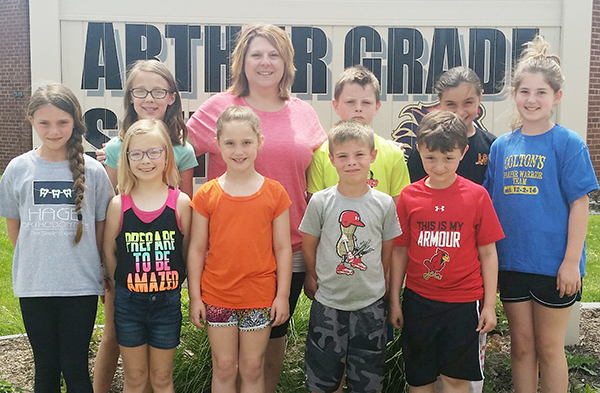 Photo furnished Arthur kindergarten teacher Kristin Nall says goodbye to her class as she moves into the principal’s office at Atwood-Hammond Grade School next year. 