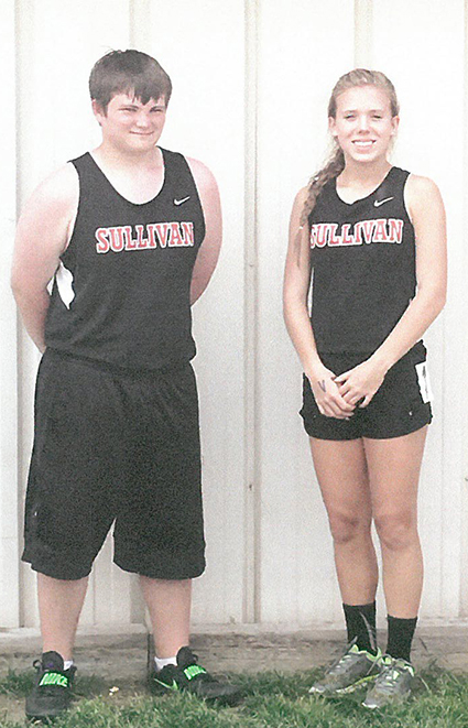 Photo furnished SMS State Track Participants Sullivan Middle School eighth grade students Ian Hill and Madalyne McPheeters participated in the state track and field finals in East Peoria on May 21. Hill competed in the discus throw, recording a 111 foot effort. McPheeters ran the 200 meter dash in 28.6 seconds.