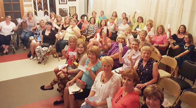 Photo furnished Sullivan Women’s Philanthropy Several women gathered at 5 West Thursday, July 28 to raise money for a nonprofit organization in Sullivan. Individuals and teams collectively raised $3500 that will go to The Little Theatre on the Square. Selection was made in a random drawing containing all suggested nonprofits. The next meeting is October 27. 