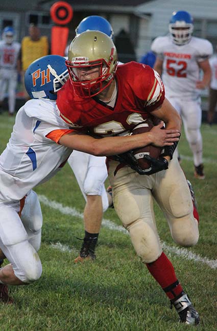 Photo by Darian Hays Good night for Marcus Vanausdoll, pulling down passes for touchdowns, intercepting passes and a highlight 67 yard break away touchdown run to seal the win late in the game.