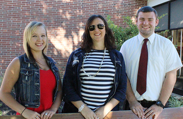 Photo by Mike Brothers Sullivan Chamber and Economic Executive Director Laurrie Minor welcomes Sullivan High School interns Jazmyn Jayne and Parker Whitaker. In the recently expanded SHS intern program Jayne and Whitaker are helping organize the annual Octoberfest celebration.