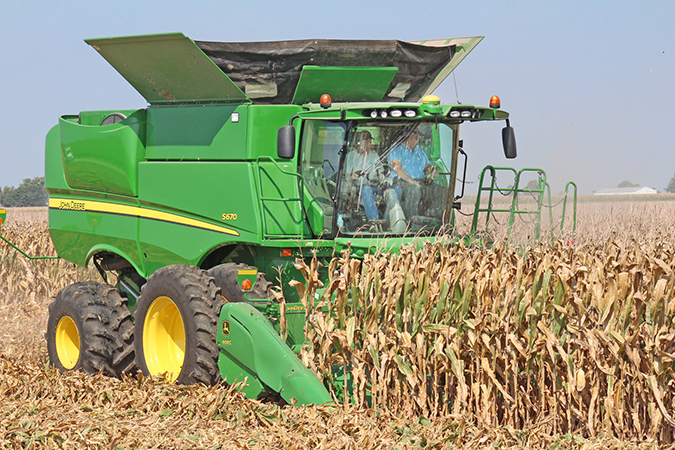 Photo by R.R. Best Harvest Begins John and Mike Durbin started harvesting corn for Carroll Weaver north of Sullivan last week and discovered weather conditions had created a blight on the crop damaging the corn harvest yield.