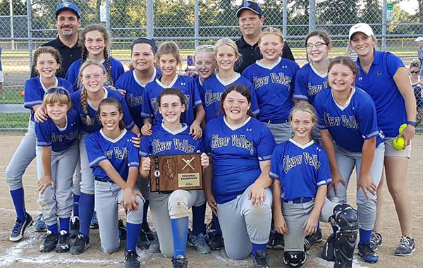 Photo furnished Okaw Valley Middle School Regional Champions front row l to r: Miaya Lehman, Grace Bunfill, Kalynn Teague, Bailey Bennett; second row l to r:  Stacey Orris, Avery Bruns, Mia Harris, Karson Park, Reiss Frye; third row l to r:  Reagan Reedy, Savannah Hagerman, Chloe Harris, Kayla Fleshner, Kailyn Walker, Evelyn Ashley; fourth row l to r:  Asst. coach Dave Benning, head coach Kurtis Bunfill, asst. coach Samantha Inman.