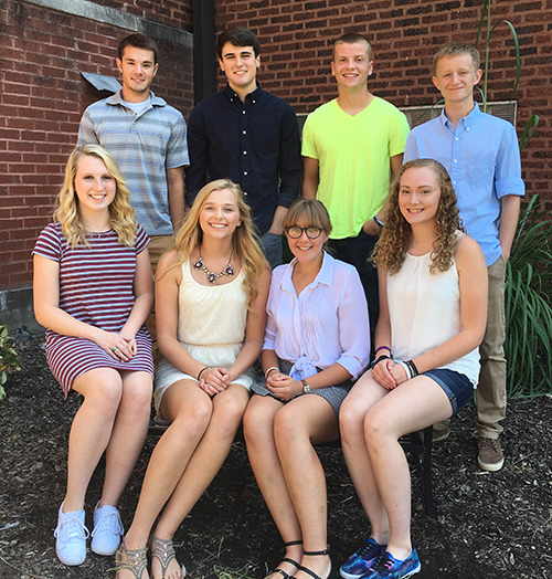 The Okaw Valley High School 2016 Homecoming Court Homecoming is Sept. 17 for Okaw Valley High School. Front row (L to R): Brianna Creviston, Kristy Burford, Madison Uhlrich, and Jasmine Baumbarger. Back row (L to R): Evan Blakey, Brendon Lane, Ty Nichols, and Skyler Birch.