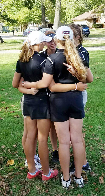 Photo furnished Sullivan Lady Redskins Golf team bonded after competing in the 1A IHSA Sectional tournament in Lincoln. 