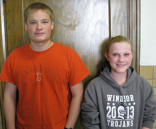 Photo furnished Windsor Schools’ Students of October Noah Boyer, son of Karen Boyer and Travis and Trisha Boyer, has been selected as Windsor High School’s October Student of the Month. Boyer plans to graduate in December and attend Lake Land College in the spring. Lillian Sims, daughter of Hank and Mary Sims, is Windsor Jr. High School’s Student of the Month for October. She is an eighth grader and plays volleyball.  