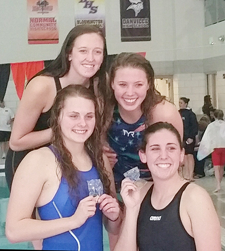 Photo furnished SOV Swim team won first in the 200 Freestyle Relay with a time of 1:40.41 Brynna Sentel, Anna Wooters, Natalie Drury, McKenna Kull. 