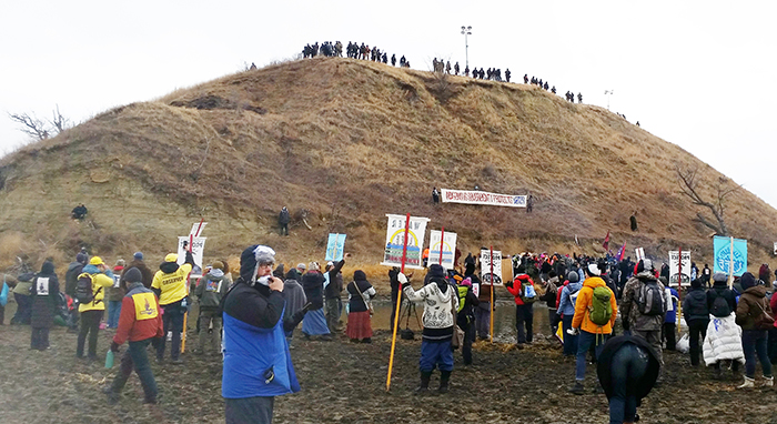 Photo furnished Turtle Island was the scene of prayer by Water Protectors at Standing Rock on Thanksgiving Day.