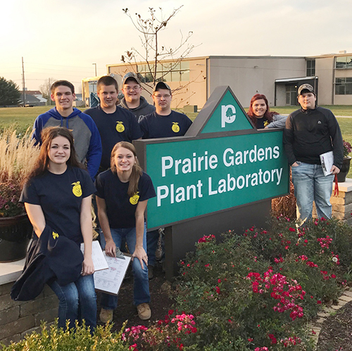 Photo furnished Parkland Hosts FFA Agronomy CDE Members of the Windsor FFA Chapter attended the Section 16 FFA Agronomy CDE at Parkland Community College November 15. The members were tasked with identifying different species of crops and weeds, reading maps of soil types, and judging groups of crops. As a team, the Windsor FFA Chapter placed fourth overall. Tristan Boehm placed in the top 10 in Section 16 as an individual.  Members of the team include Kendra Reed, Hannah Morlen, Gage Sattler, Mason Campbell, Tristan Boehm, Brandon Milligan, Whitney Pepperdine, and Colby Kidwell. 